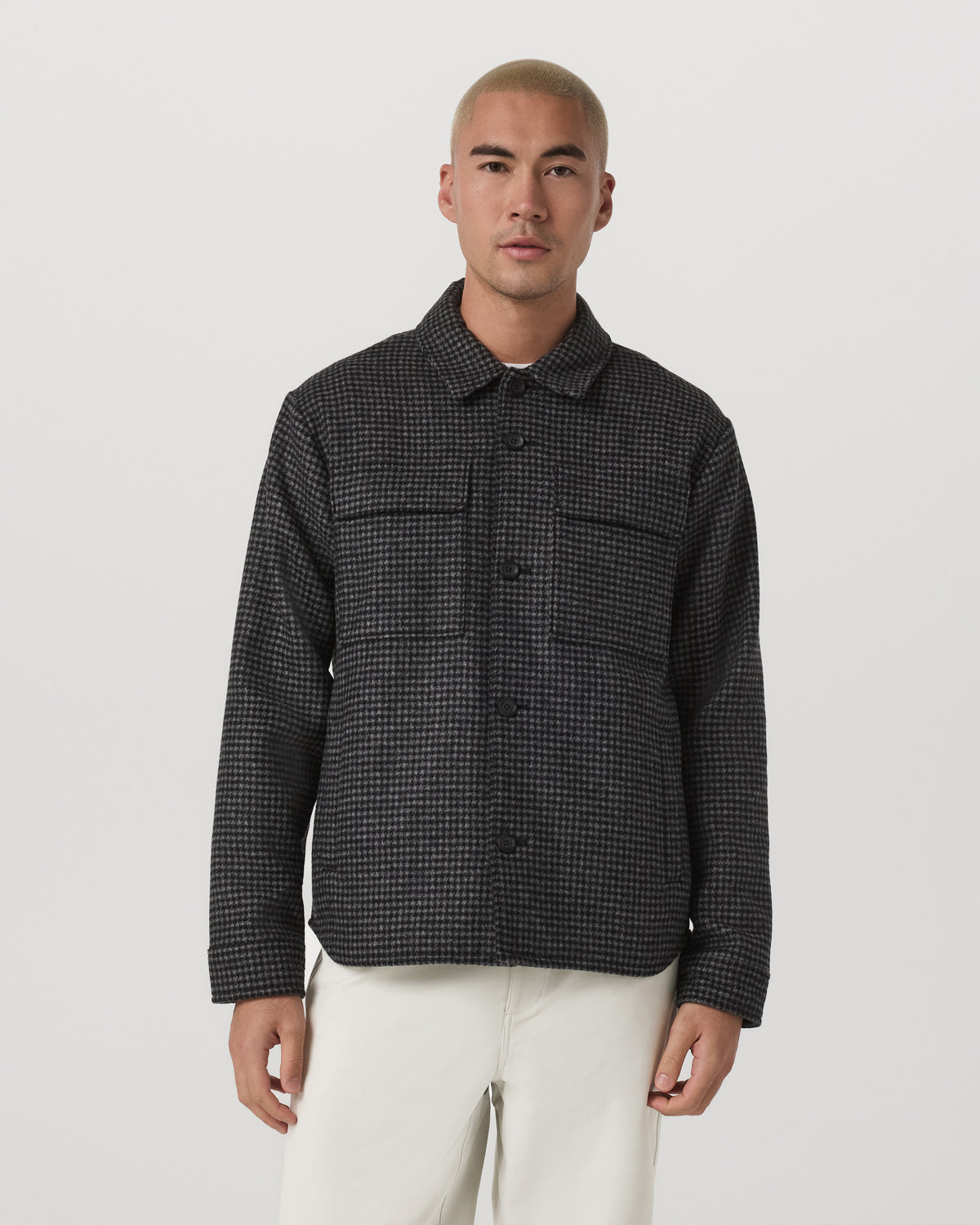 Ridge Natural Shirt Jacket Men's Grey Button-Up Jacket - Vuori