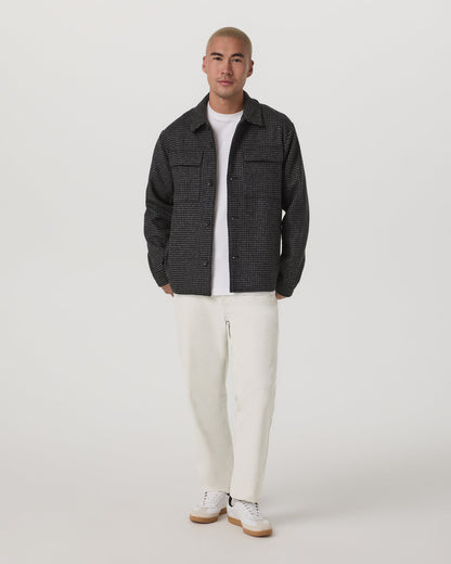 Ridge Natural Shirt Jacket Men's Grey Button-Up Jacket - Vuori
