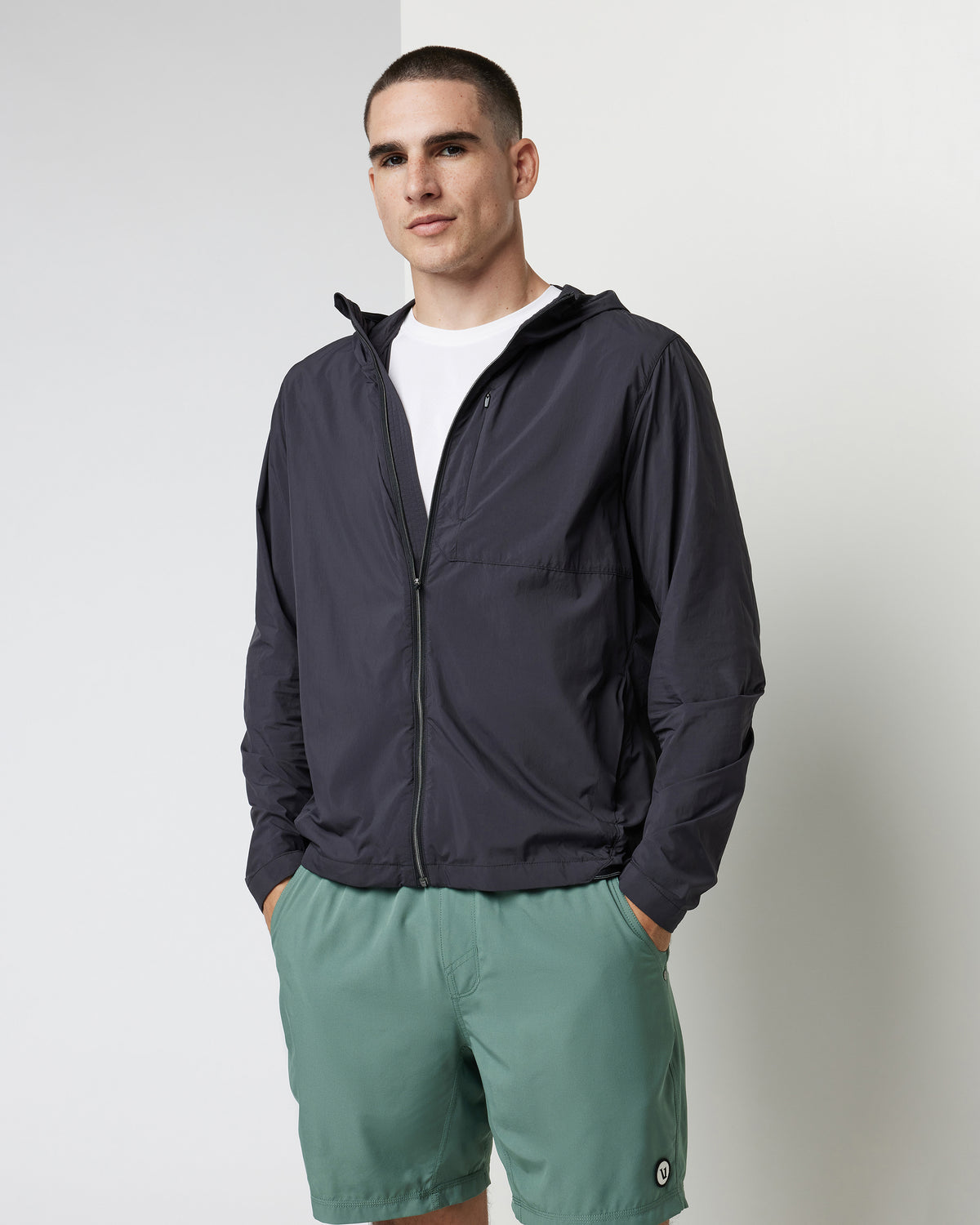 Ronan Packable Jacket Black Water Repellent Jacket - Vuori