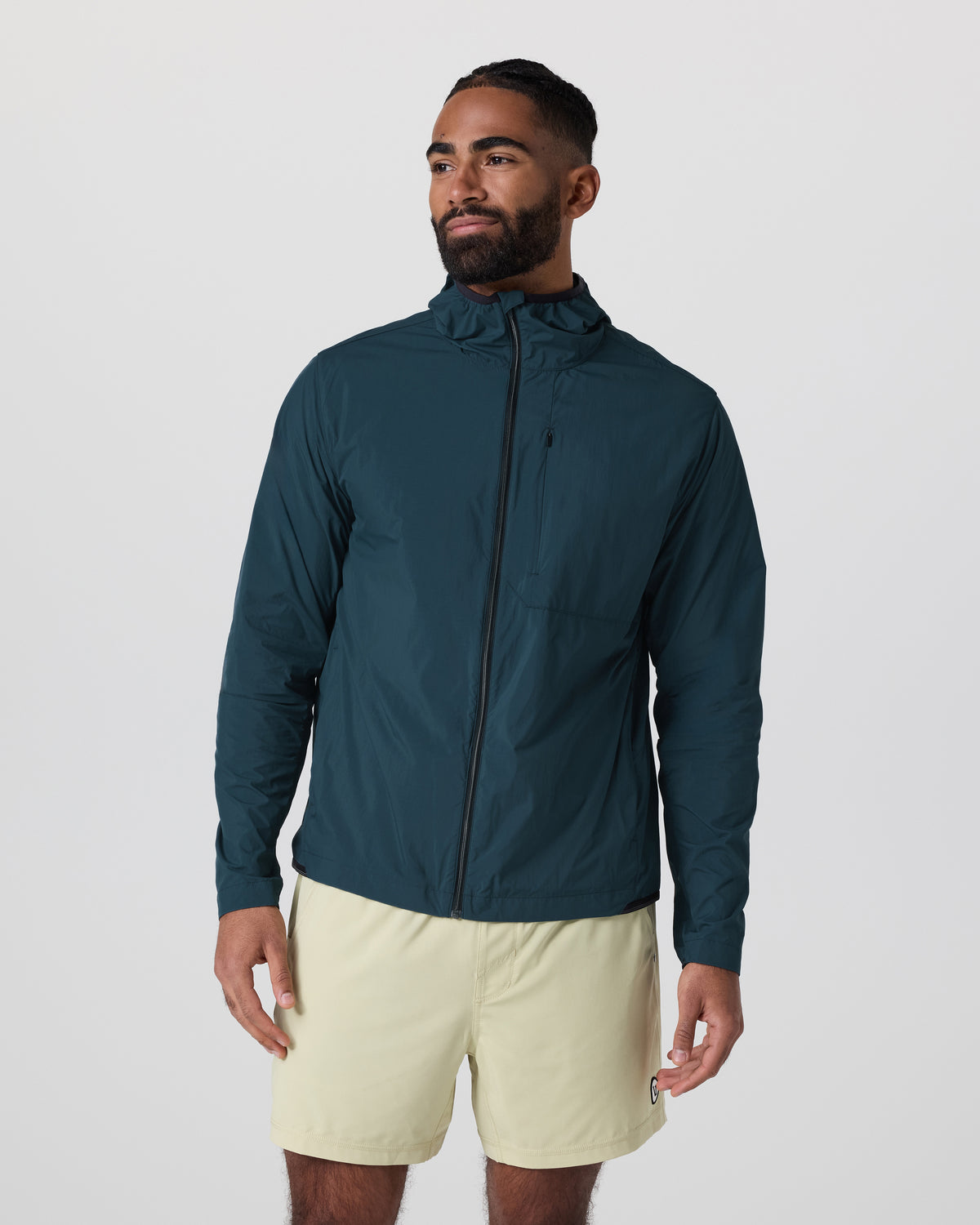 Ronan Packable Jacket Deep Sea French Terry Shirt - Vuori