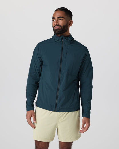 Ronan Packable Jacket Deep Sea French Terry Shirt - Vuori