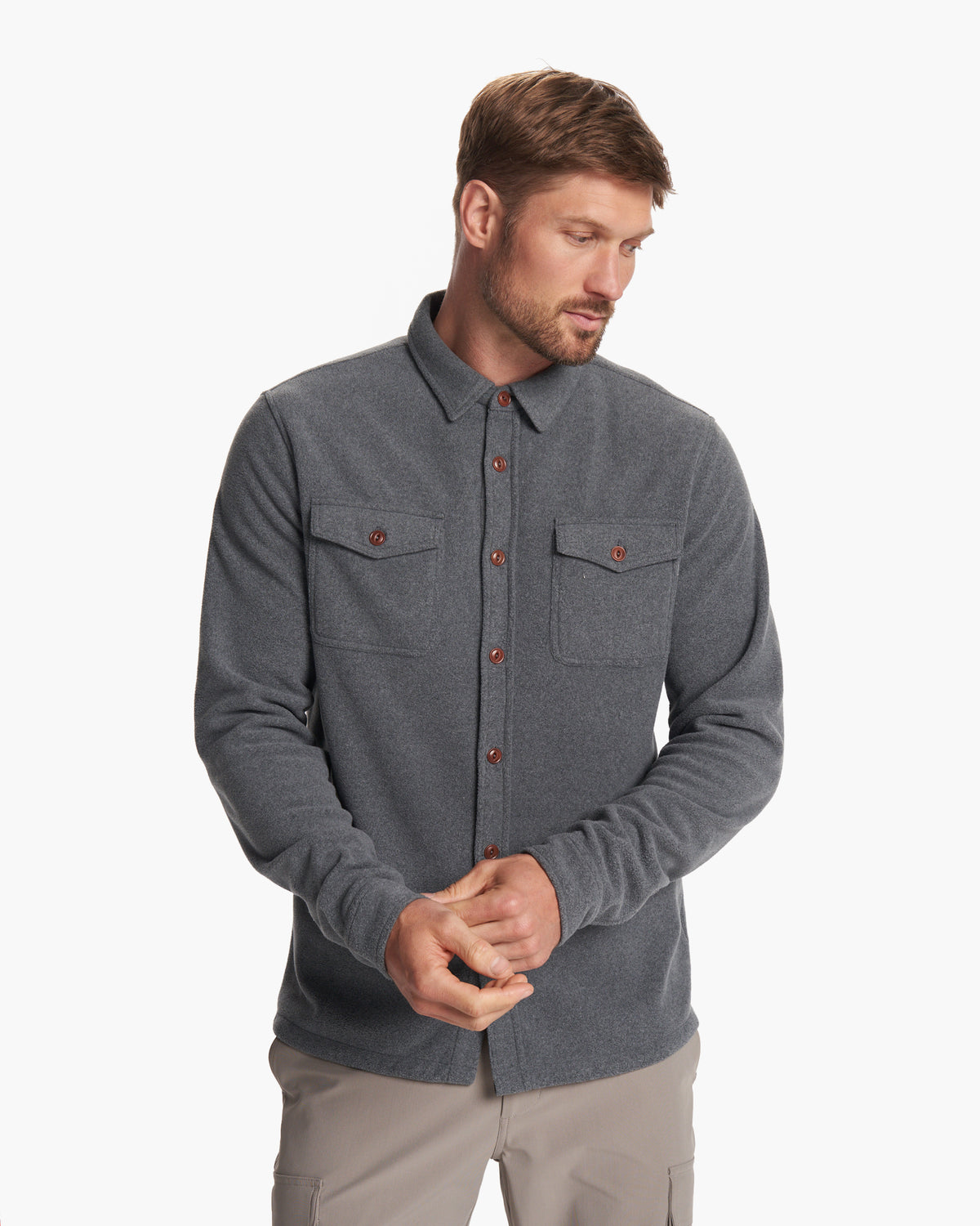Aspen Shirt Jacket Men's Heather Grey Shirt Jacket - Vuori
