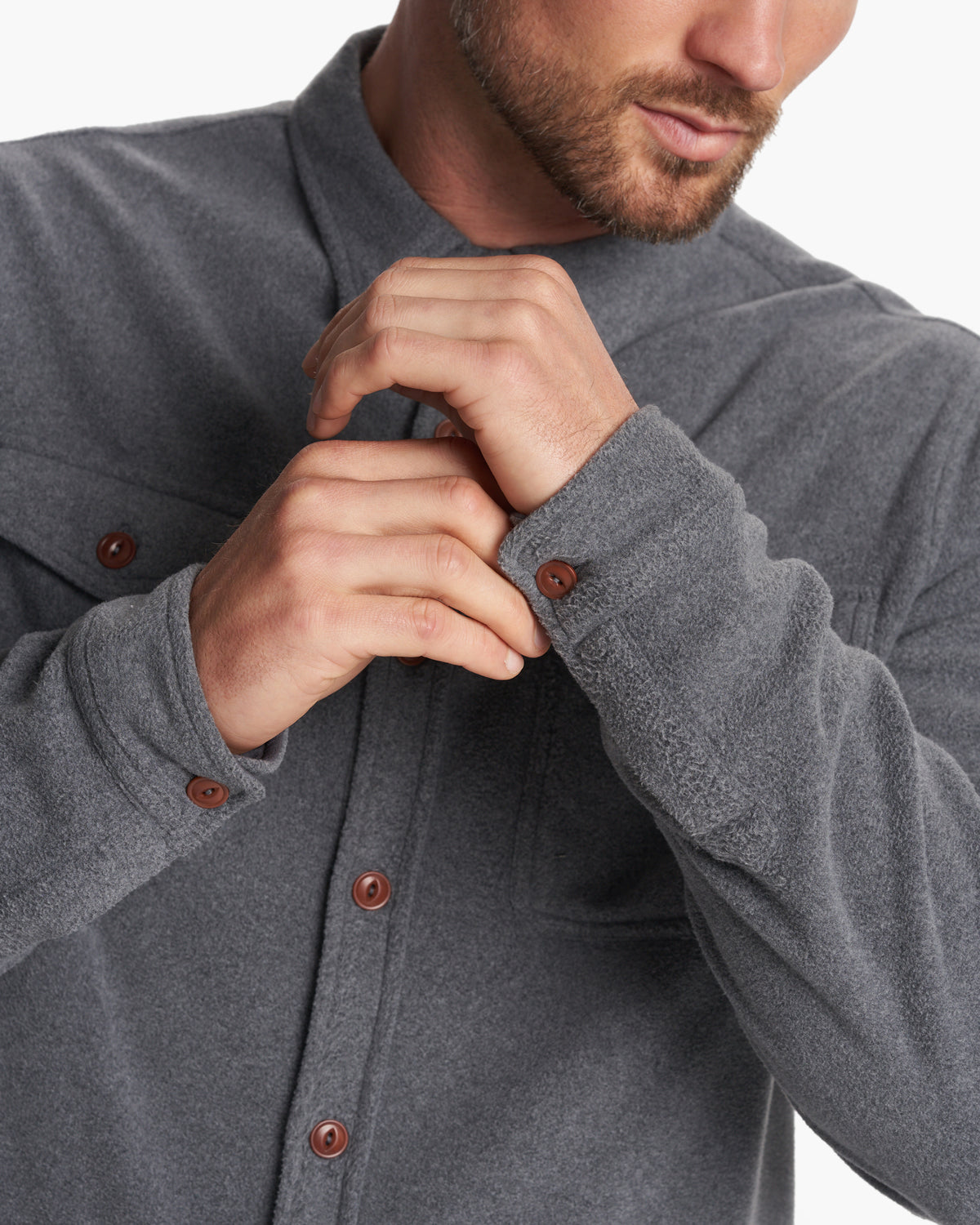 Aspen Shirt Jacket Men's Heather Grey Shirt Jacket - Vuori