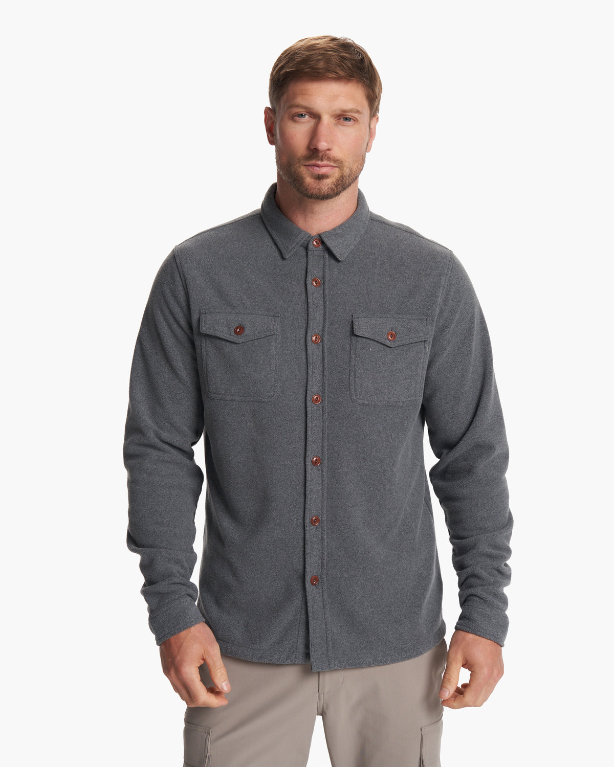 Aspen Shirt Jacket Men's Heather Grey Shirt Jacket - Vuori