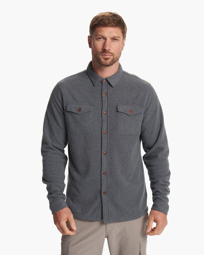 Aspen Shirt Jacket Men's Heather Grey Shirt Jacket - Vuori