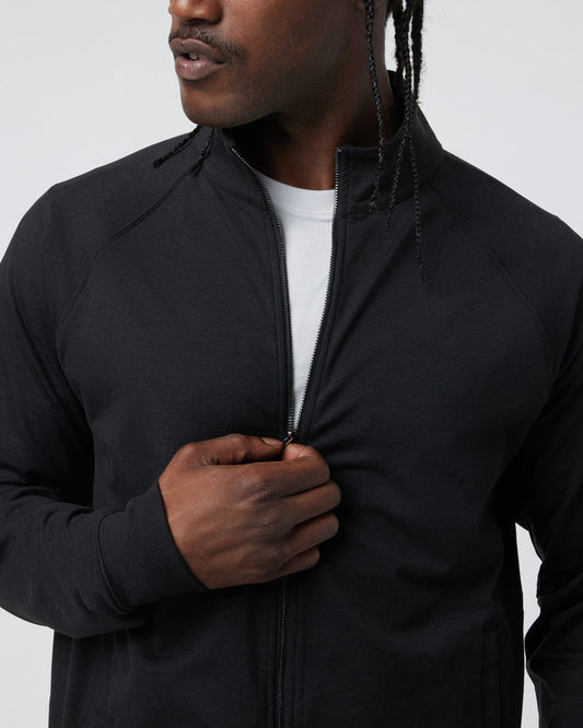 Coronado Novelty Full Zip Men's Black Heather Jacket - Vuori