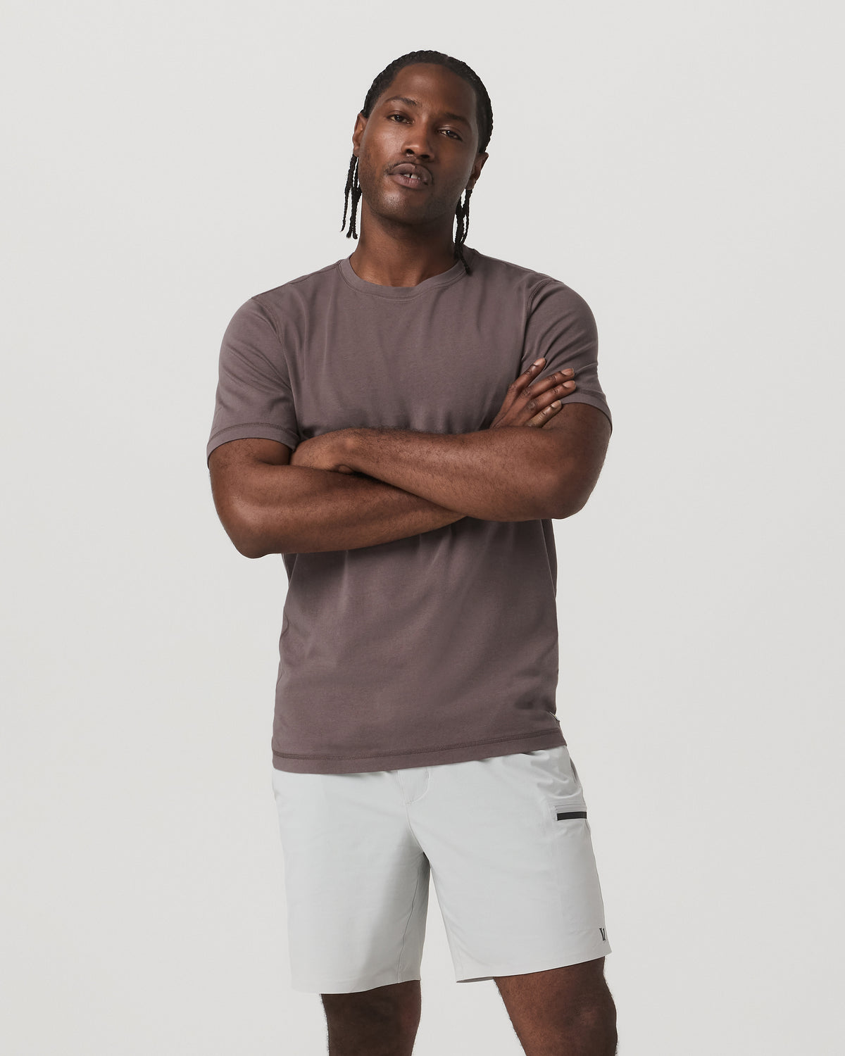 Tuvalu Tee Men's Cotton Short Sleeve T-Shirt in Timber - Vuori