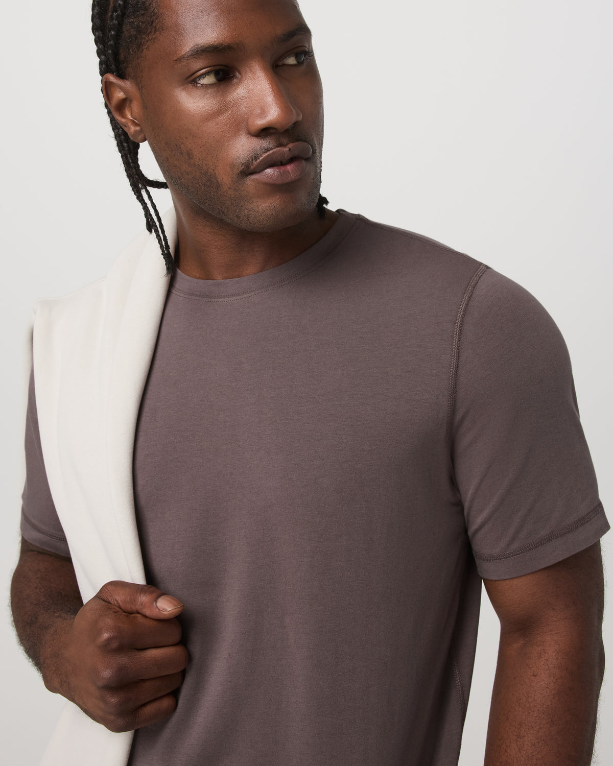 Tuvalu Tee Men's Cotton Short Sleeve T-Shirt in Timber - Vuori