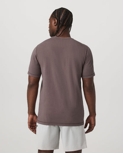 Tuvalu Tee Men's Cotton Short Sleeve T-Shirt in Timber - Vuori
