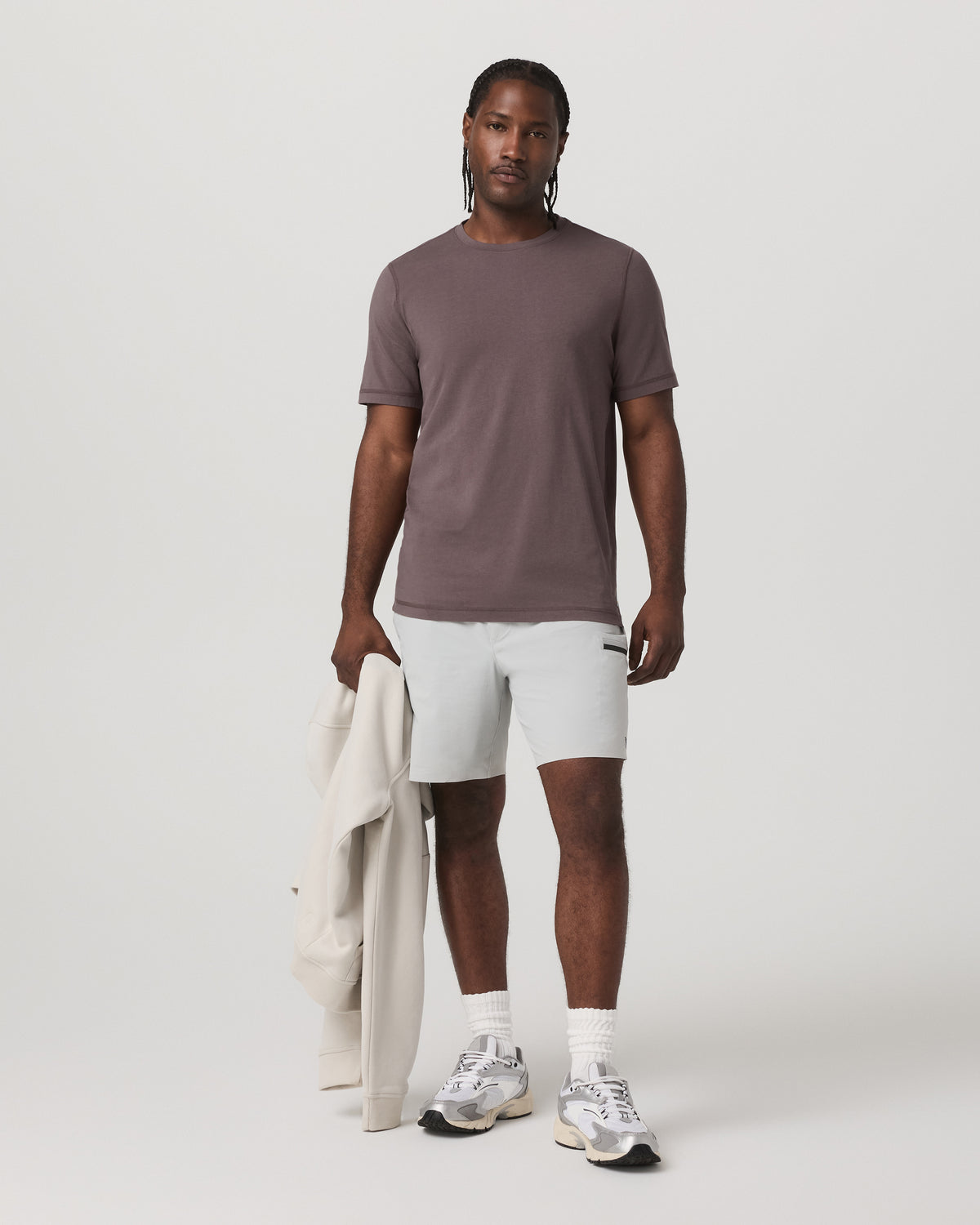 Tuvalu Tee Men's Cotton Short Sleeve T-Shirt in Timber - Vuori