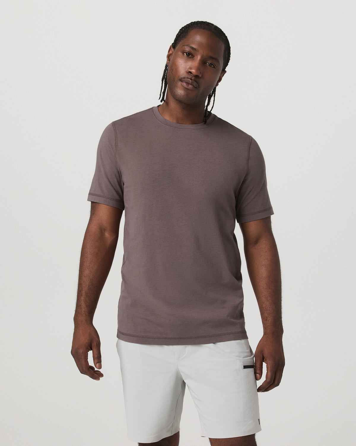 Tuvalu Tee Men's Cotton Short Sleeve T-Shirt in Timber - Vuori