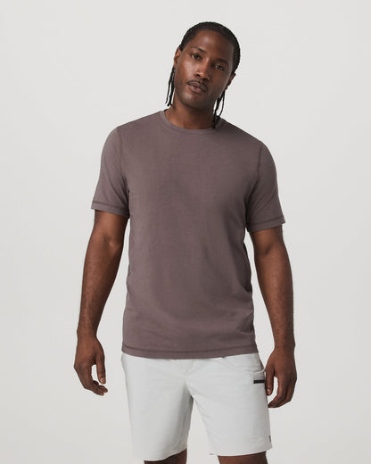 Tuvalu Tee Men's Cotton Short Sleeve T-Shirt in Timber - Vuori
