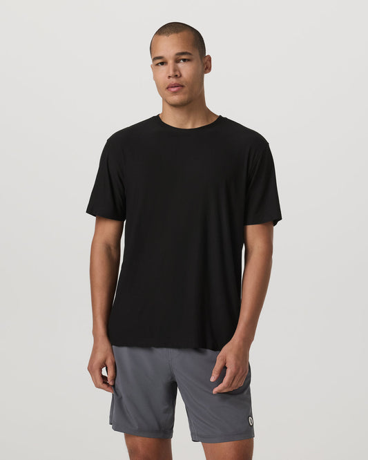 Short Sleeve Strato Tee - Relaxed Fit Men's Black Shirt - Vuori