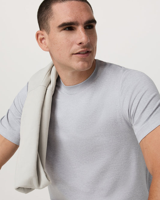 Short Sleeve Ponto Performance Tee Platinum Heather - Vuori