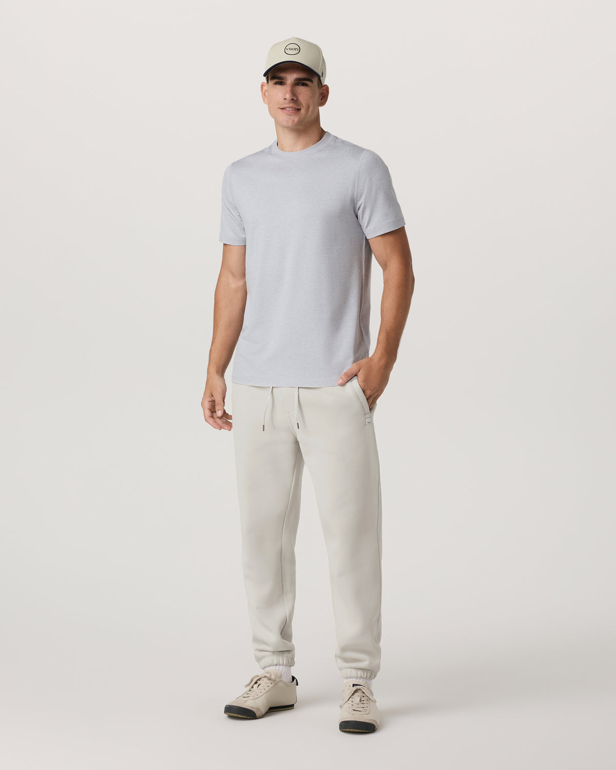 Short Sleeve Ponto Performance Tee Platinum Heather - Vuori