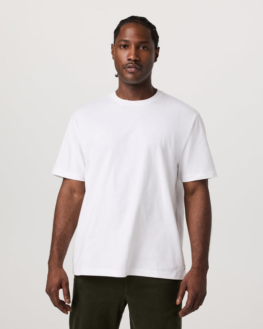 Short Sleeve Heavyweight Cotton Tee Men's White T-Shirt - Vuori