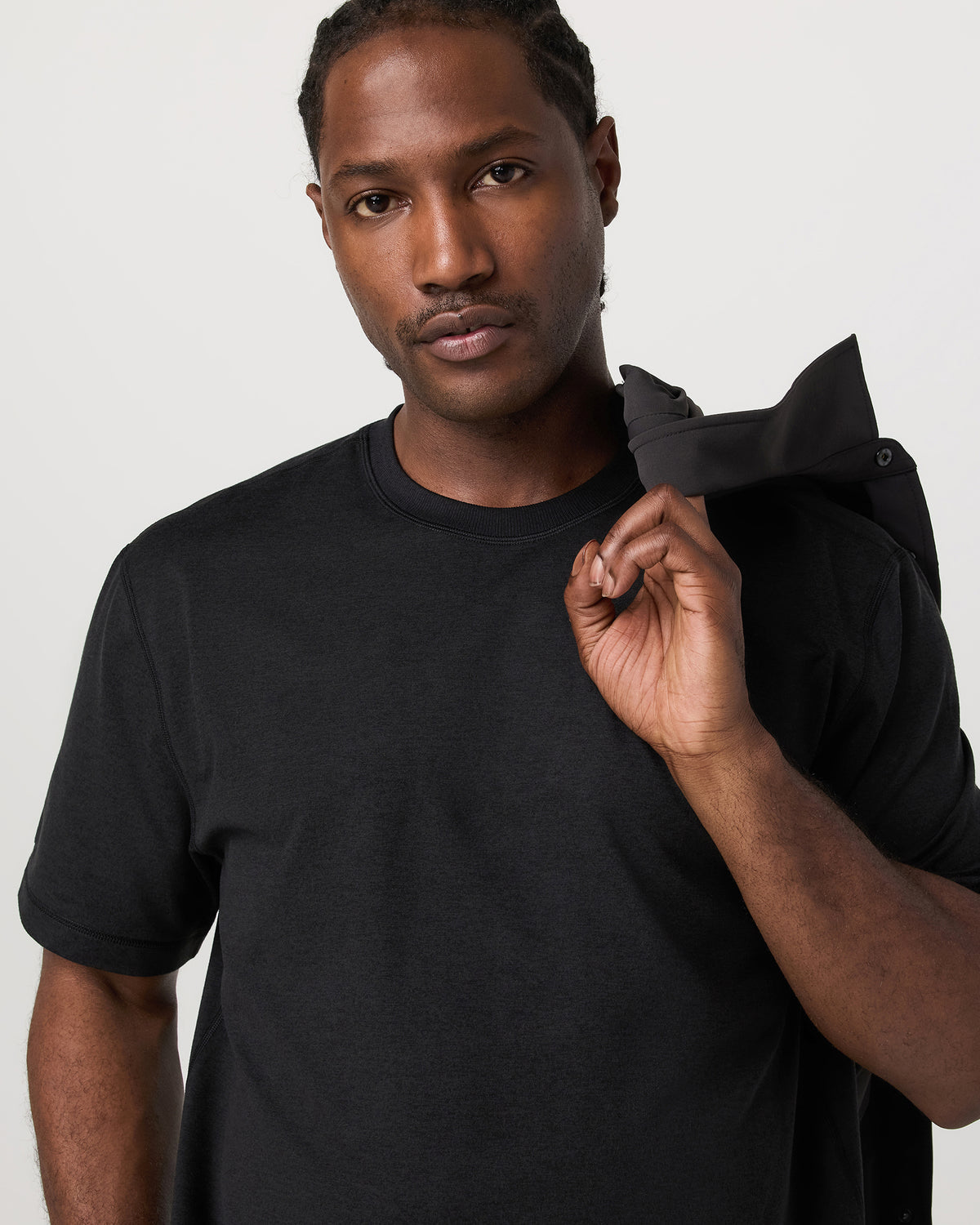 Men's Short Sleeve Ponto Tee - Relaxed Black Heather - Vuori