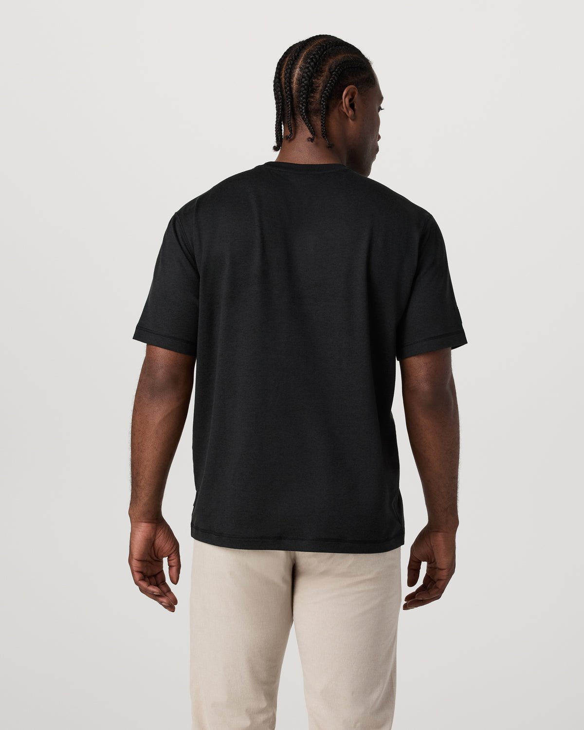 Men's Short Sleeve Ponto Tee - Relaxed Black Heather - Vuori