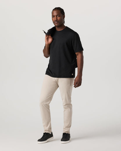 Men's Short Sleeve Ponto Tee - Relaxed Black Heather - Vuori