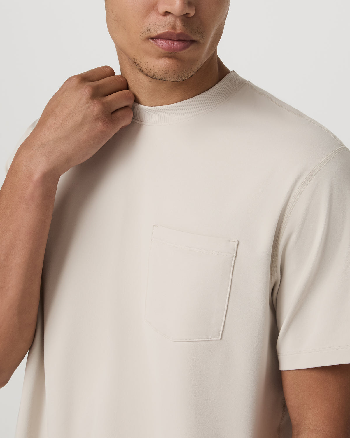 Men's Short Sleeve Ponto Pocket Tee - Relaxed Fit Bone - Vuori