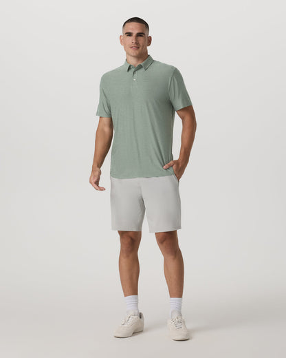 Strato Tech Polo Men's Thyme Heather Performance Shirt - Vuori