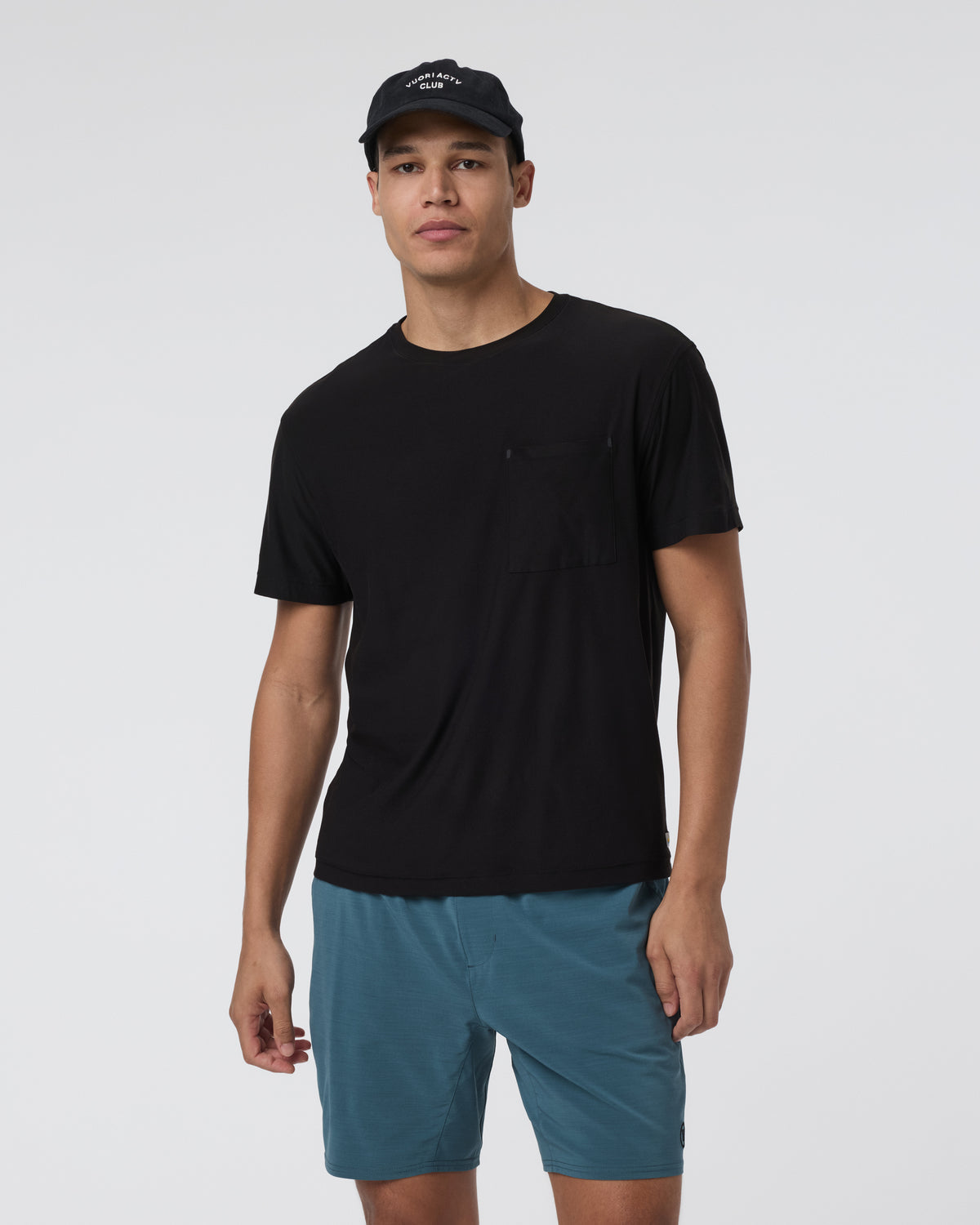 Short Sleeve Strato Pocket Tee - Relaxed Fit Black - Vuori