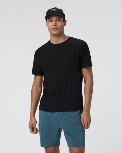 Short Sleeve Strato Pocket Tee - Relaxed Fit Black - Vuori