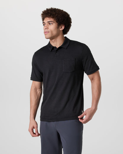 Short Sleeve Ponto Performance Polo Black Heather - Vuori