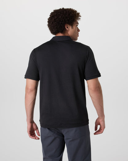 Short Sleeve Ponto Performance Polo Black Heather - Vuori
