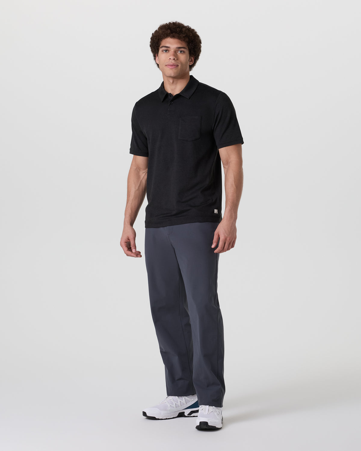 Short Sleeve Ponto Performance Polo Black Heather - Vuori