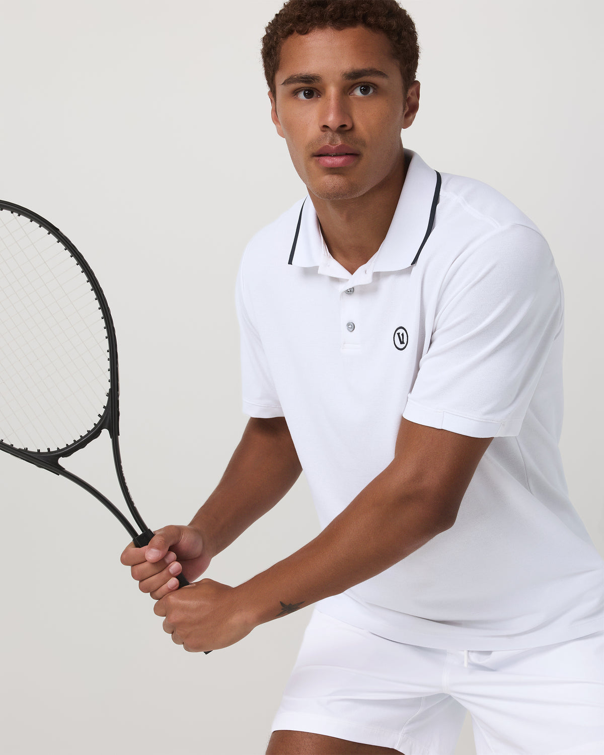Short Sleeve Gamepoint Polo 2.0 Men's White Polo Shirt - Vuori