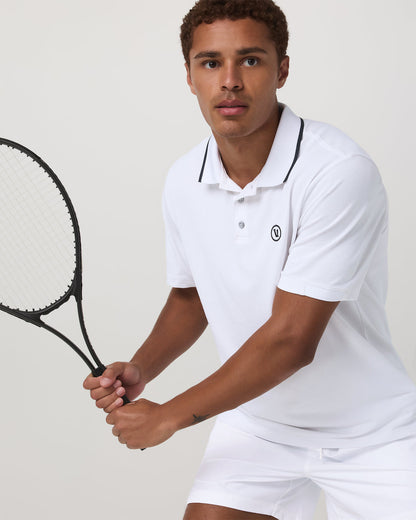 Short Sleeve Gamepoint Polo 2.0 Men's White Polo Shirt - Vuori
