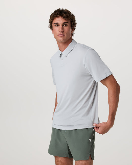 Short Sleeve Viewpoint Polo 2.0 Men's Sky Grey Shirt - Vuori