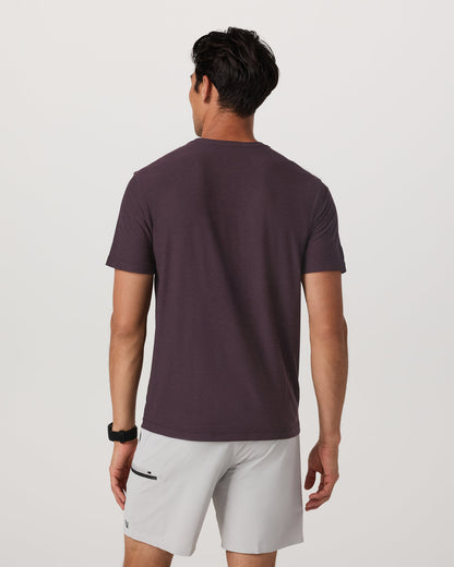 Strato Tech Tee Men's Raisin Heather Performance Shirt - Vuori