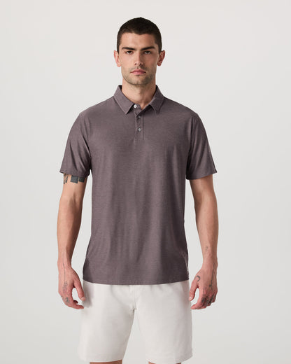Strato Tech Polo Men's Huckleberry Heather Polo Shirt - Vuori