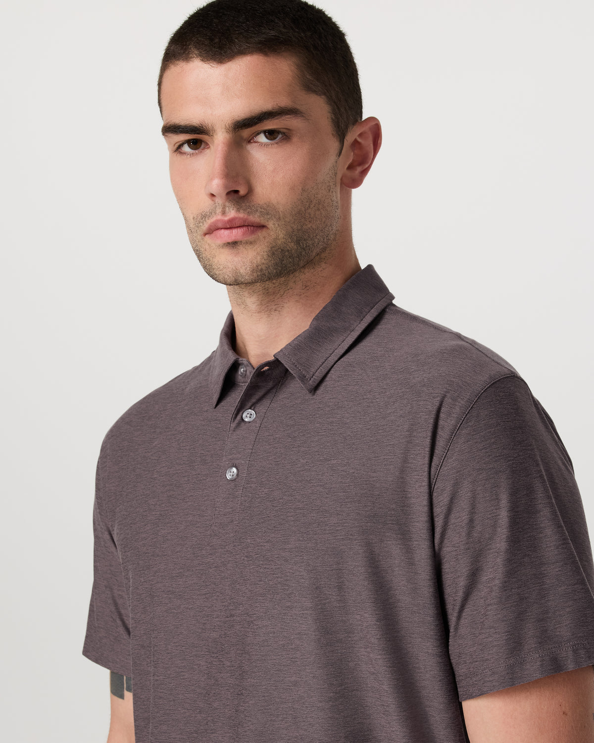 Strato Tech Polo Men's Huckleberry Heather Polo Shirt - Vuori