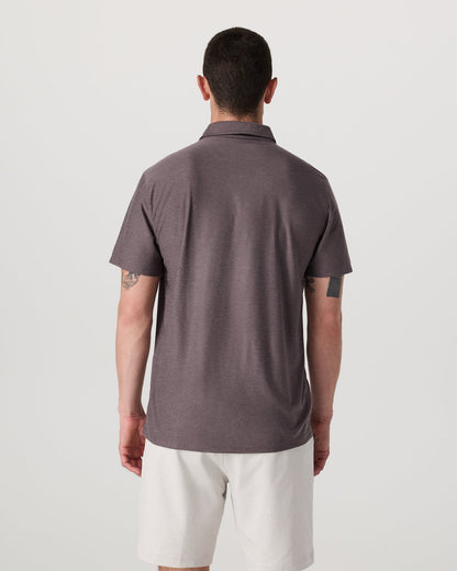 Strato Tech Polo Men's Huckleberry Heather Polo Shirt - Vuori