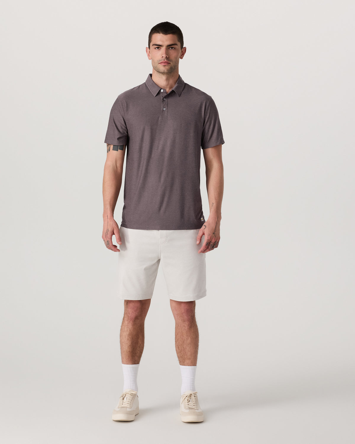Strato Tech Polo Men's Huckleberry Heather Polo Shirt - Vuori