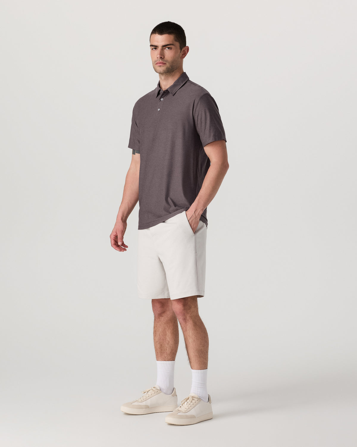 Strato Tech Polo Men's Huckleberry Heather Polo Shirt - Vuori