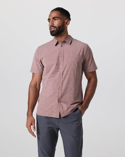 Short Sleeve Bridge Button Down Zion Rose Water Lily - Vuori