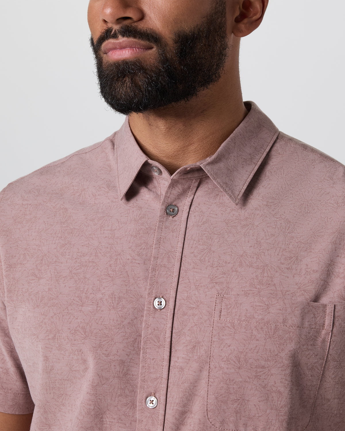 Short Sleeve Bridge Button Down Zion Rose Water Lily - Vuori