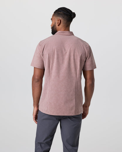 Short Sleeve Bridge Button Down Zion Rose Water Lily - Vuori