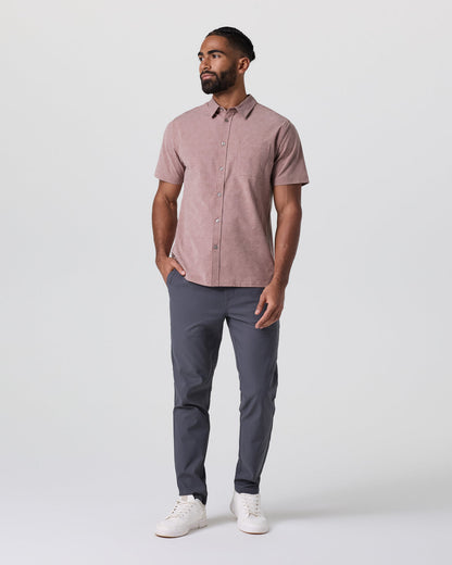 Short Sleeve Bridge Button Down Zion Rose Water Lily - Vuori