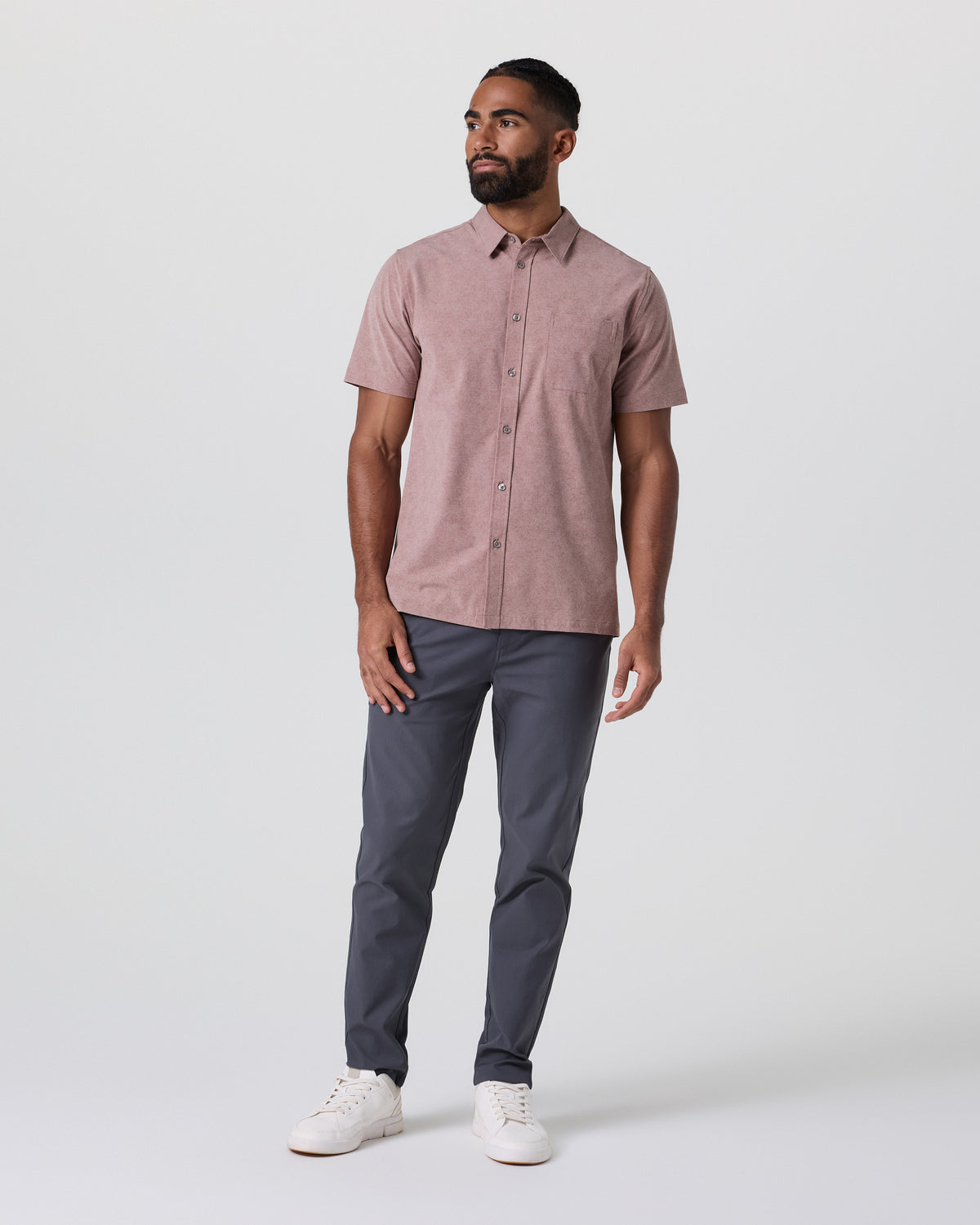 Short Sleeve Bridge Button Down Zion Rose Water Lily - Vuori