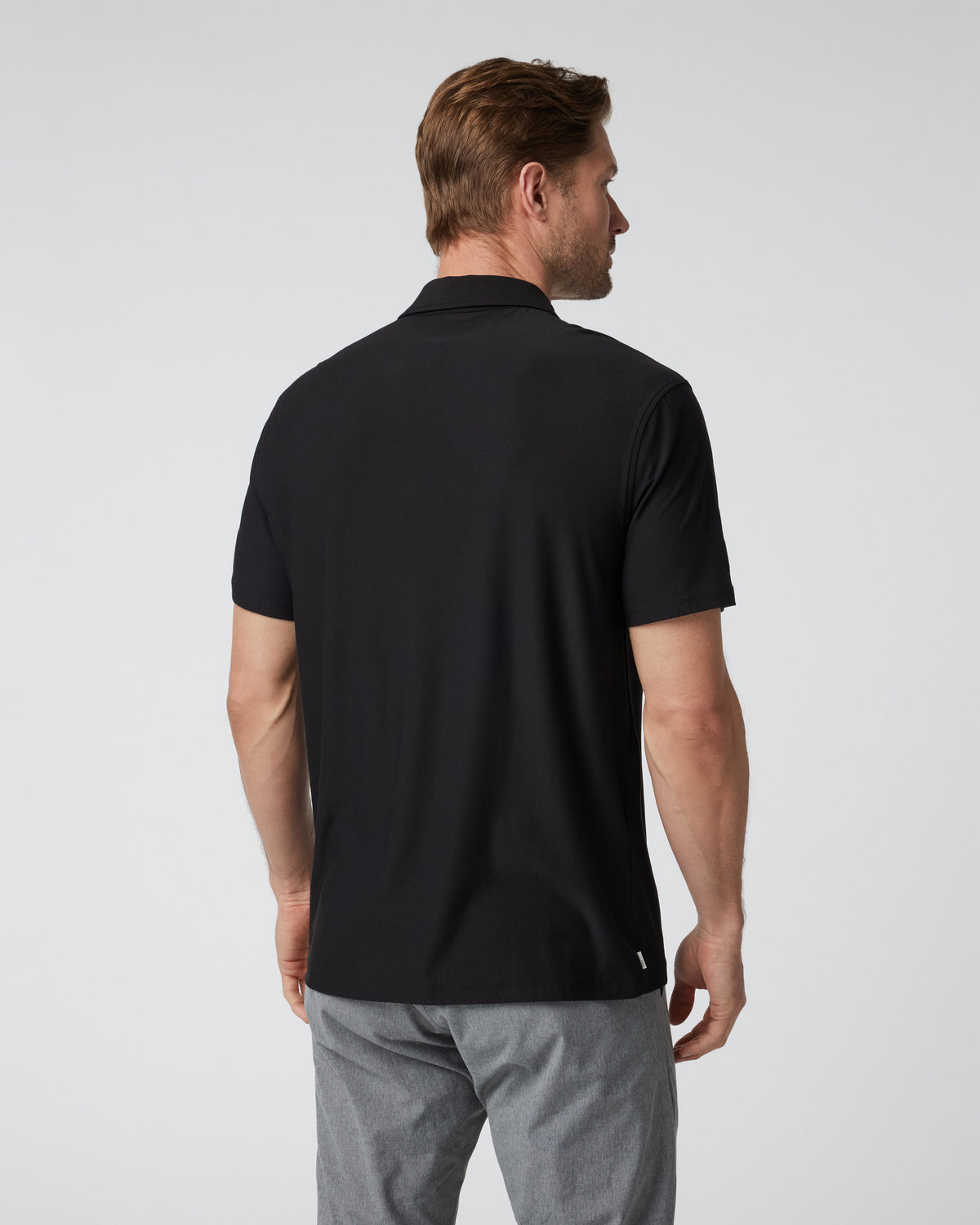Short Sleeve Strato Button Down Men's Black Shirt - Vuori