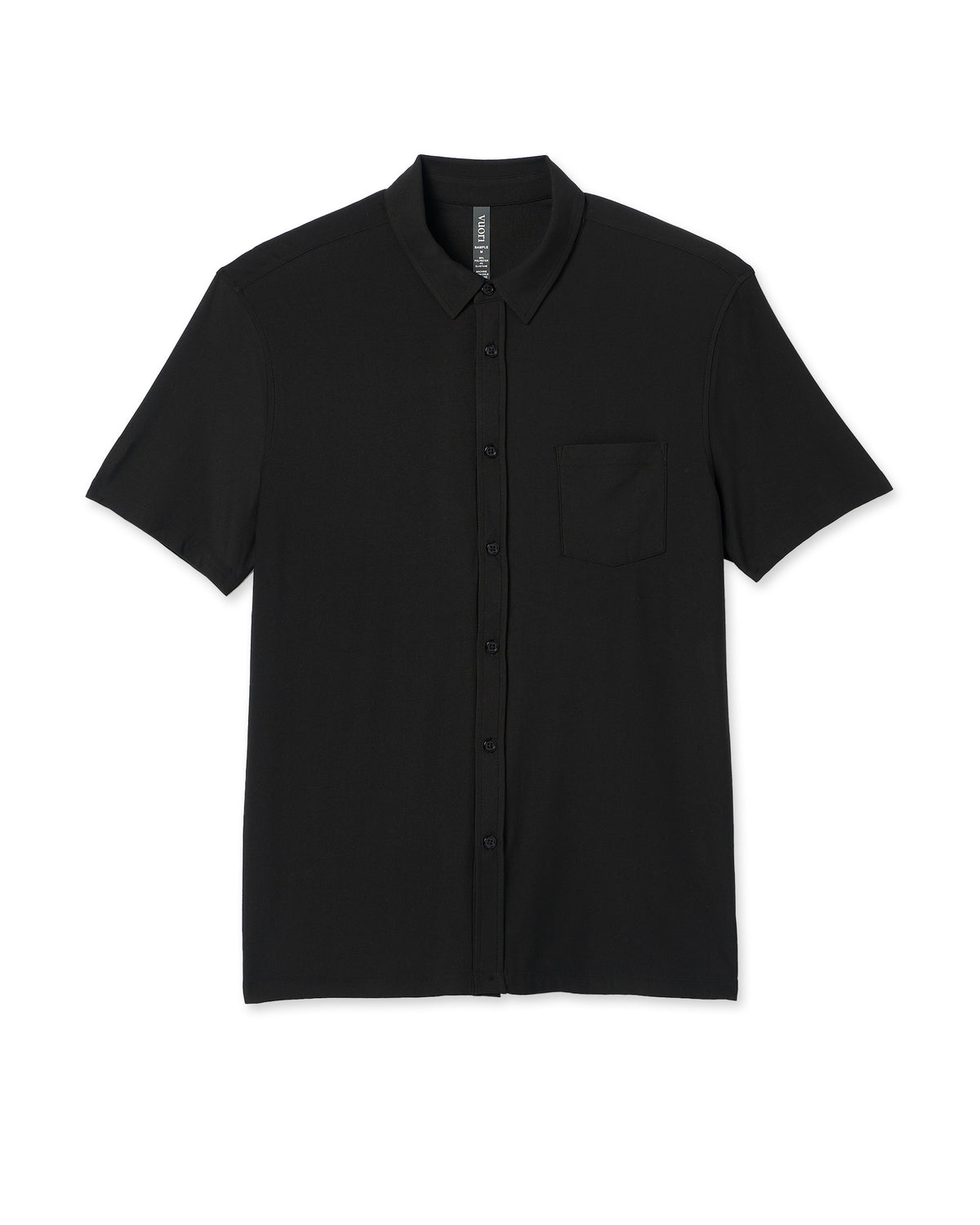 Short Sleeve Strato Button Down Men's Black Shirt - Vuori