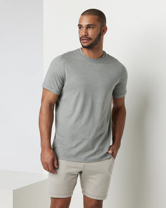 Short Sleeve Ponto Performance Tee Driftwood Heather - Vuori