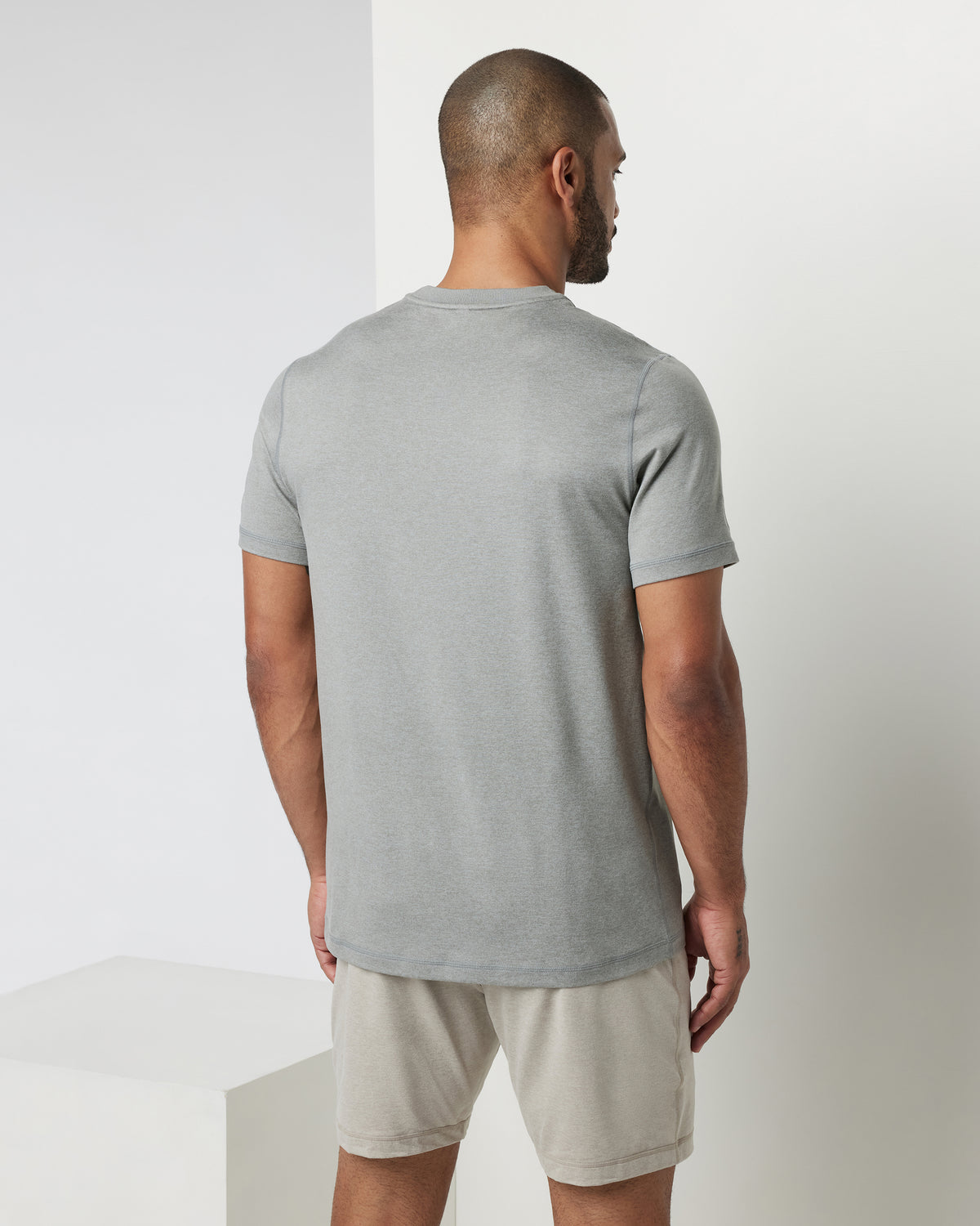 Short Sleeve Ponto Performance Tee Driftwood Heather - Vuori