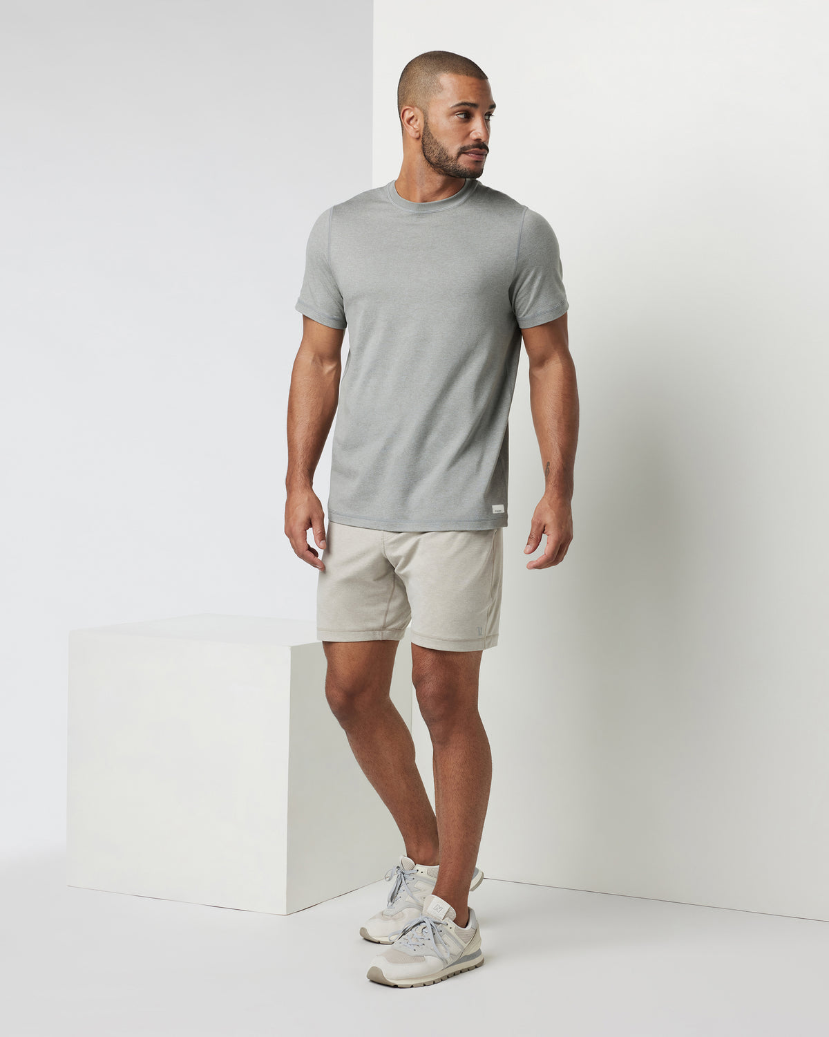 Short Sleeve Ponto Performance Tee Driftwood Heather - Vuori
