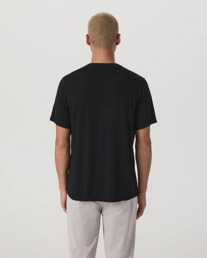 Short Sleeve Merino Wool Tee Men's Black Knit Shirt - Vuori